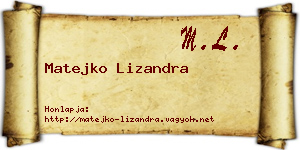 Matejko Lizandra névjegykártya